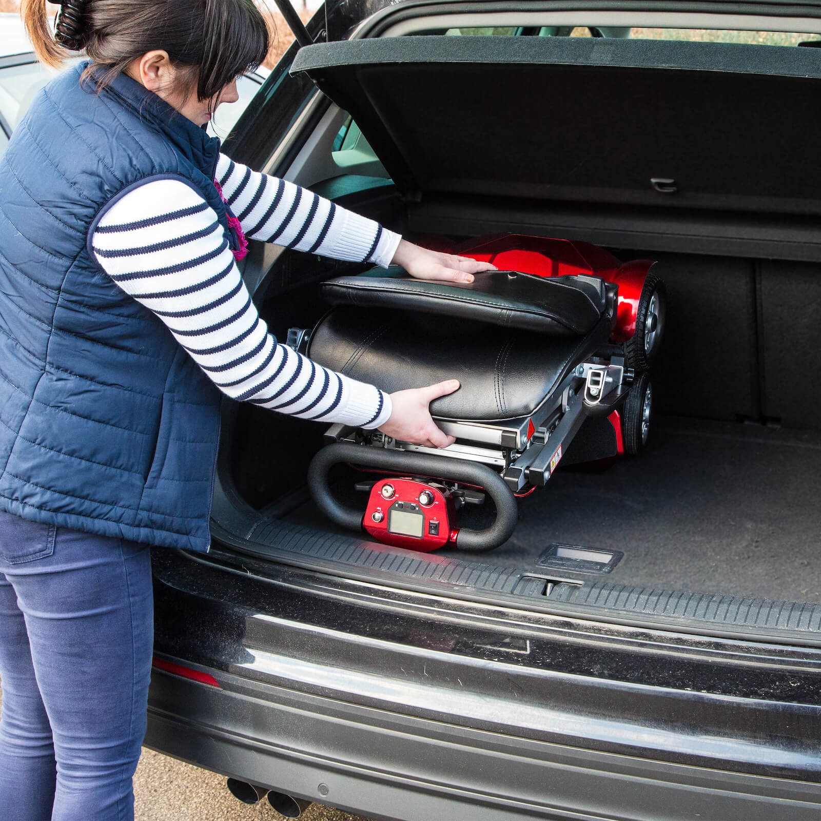 Showing Autofold Elite Folded up inside a Car Boot.