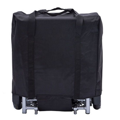 Showing the optional travel case which can be purchased, which shows the travel case containing the Freedom chair within. The Freedom Chair Travel Case provides an extra layer of protection when travelling. 